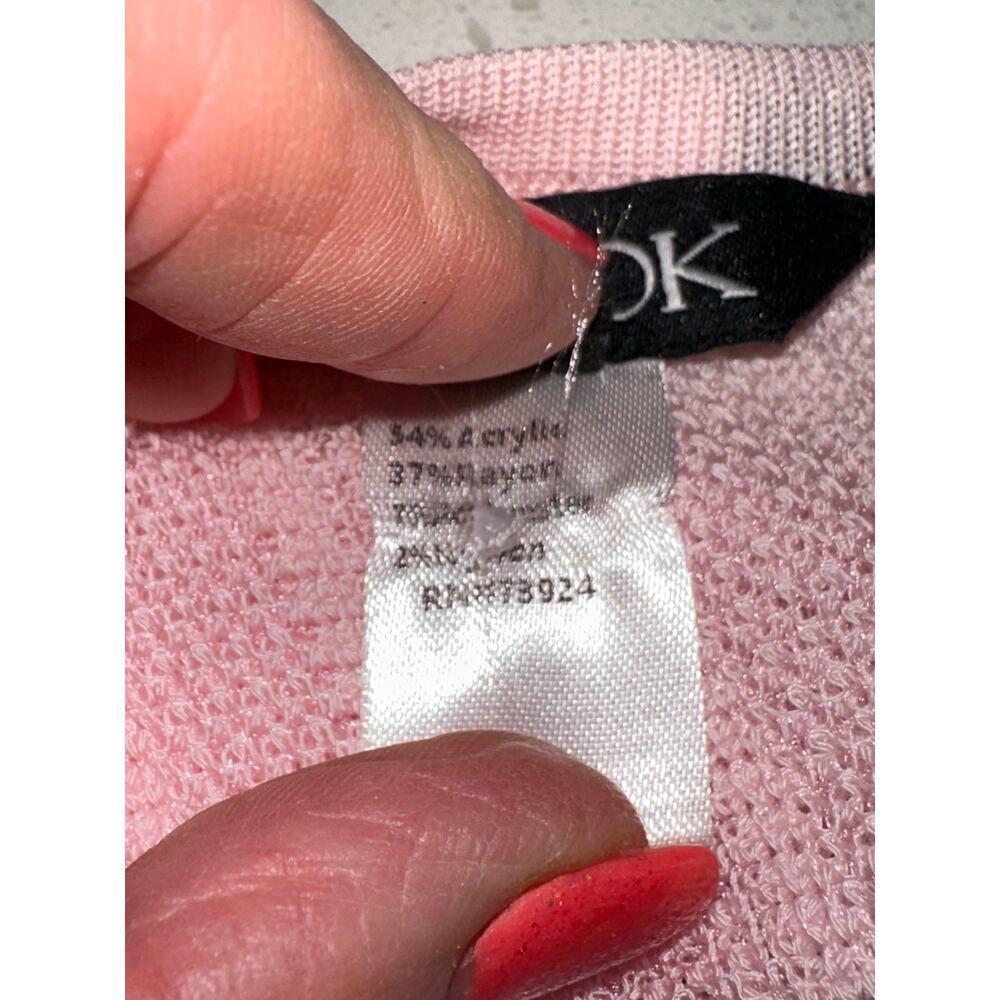 Misook Pleated Knit Midi Fit Flare Pink XS Rich Elegant Brunch Events Feminine - Picture 5 of 11